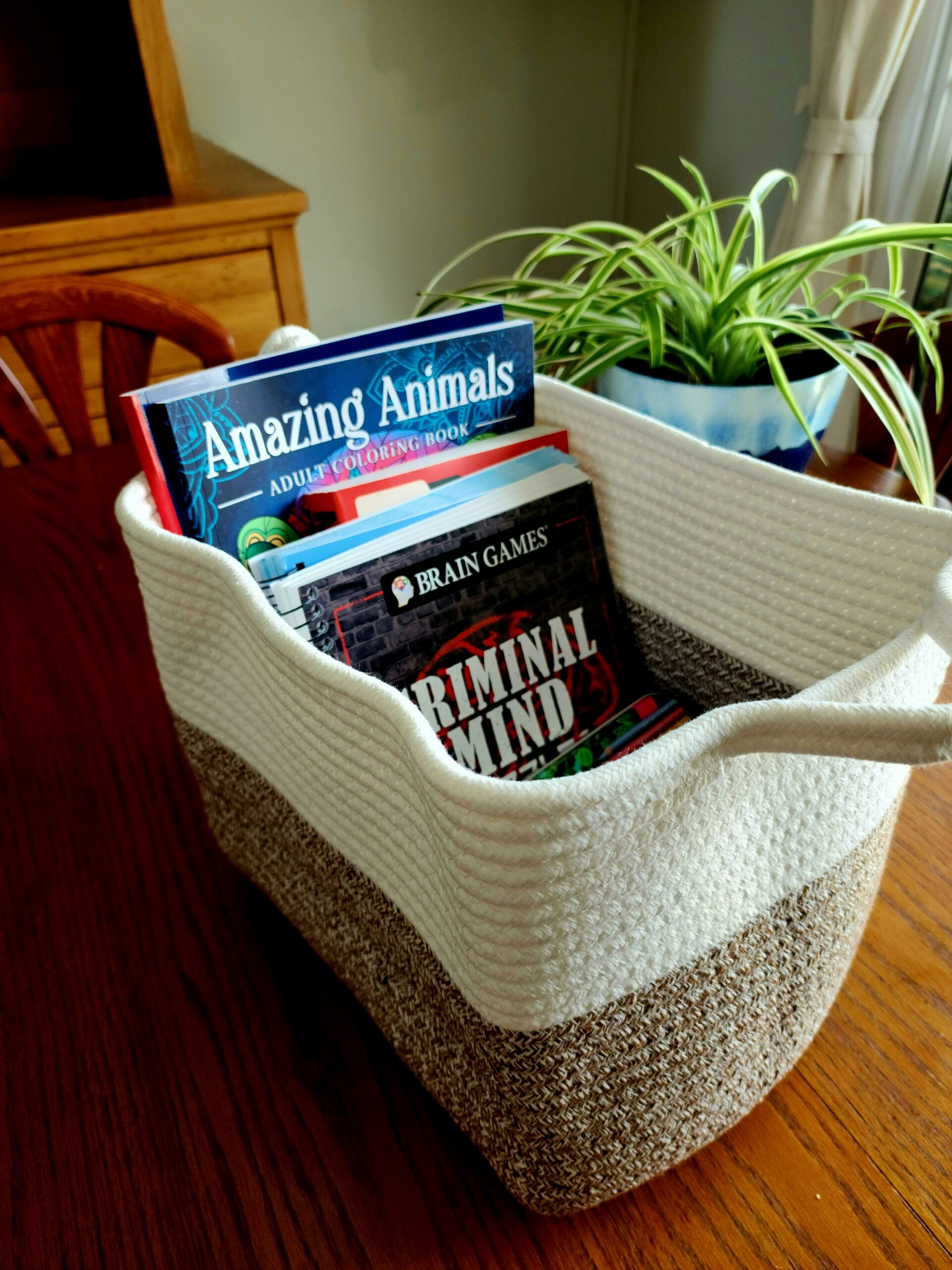 A cotton basket holding morning basket content.